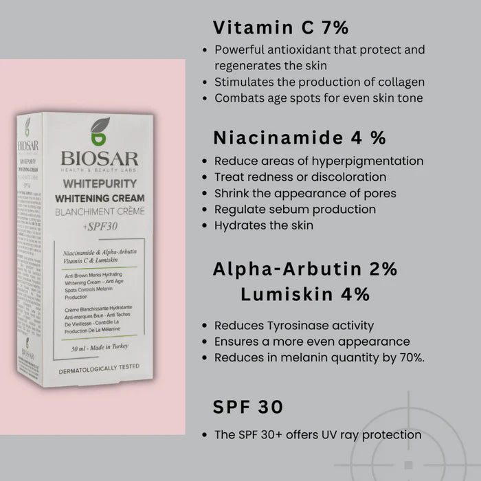 BIOSAR Whitepurity Whitening Cream SPF30+ 50ML
