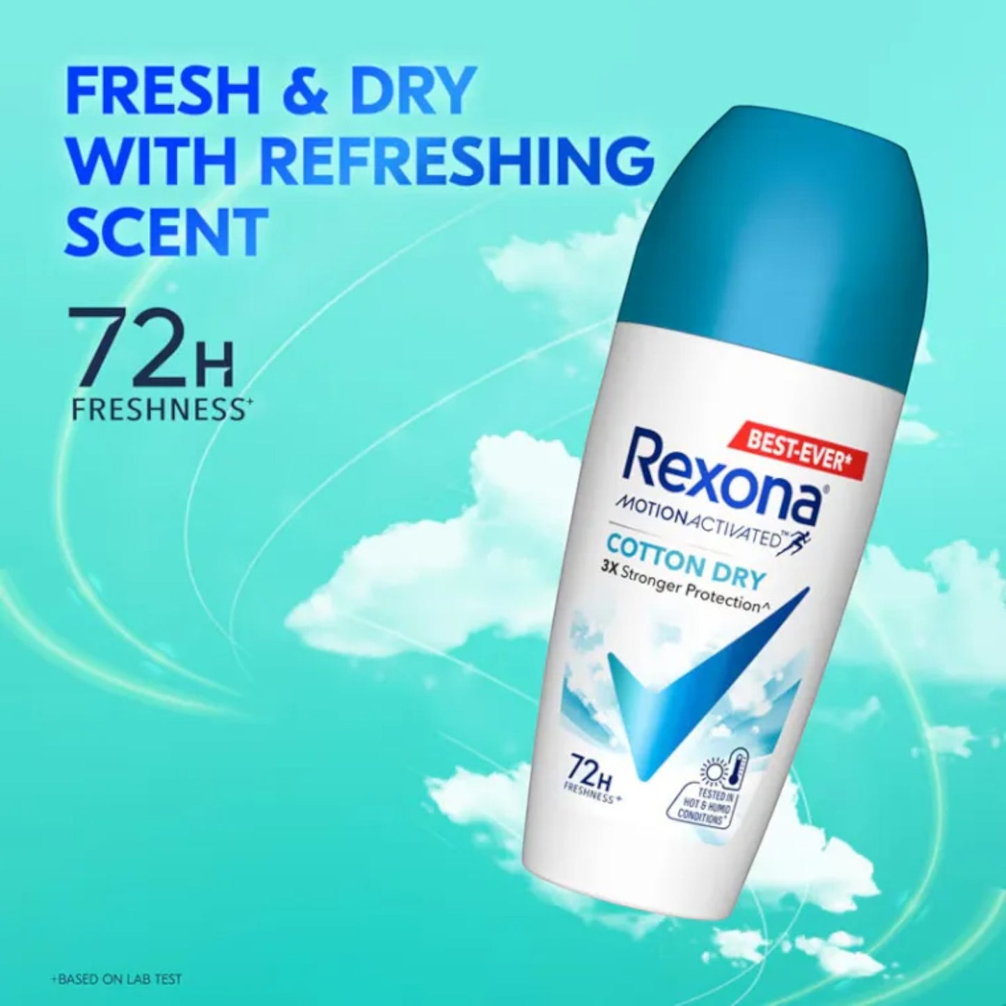Rexona Cotton Dry 72H Roll-On Deodorant - 50ml