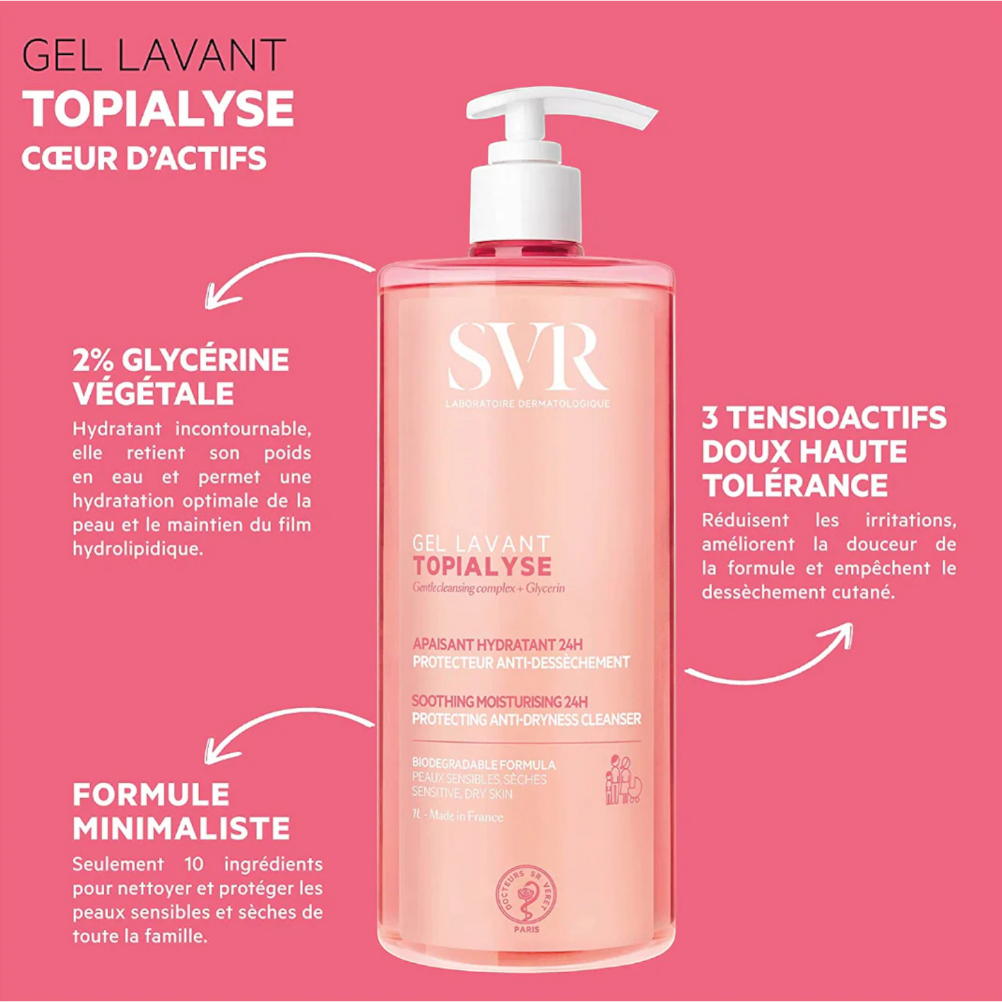 SVR Topialyse Gel Lavant Gentle Protective Cleanser - 400ml
