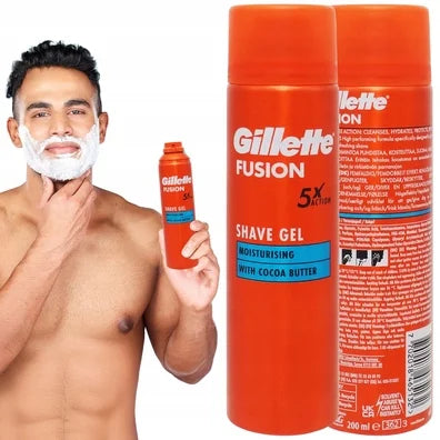 Gillette Fusion Moisturising Shave Gel with Cocoa Butter - 200ml