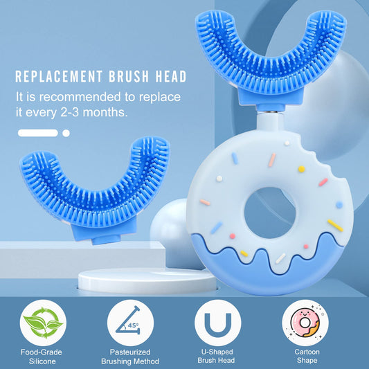 U Shaped Toothbrush for Kids blue  donut large size