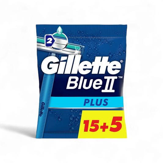 Gillette Blue II Plus Disposable Razors – 20 Pack