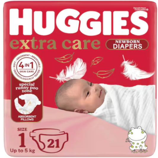 HUGGIES Extra Care 1 NEWBORN 2-5KG 21 diapers