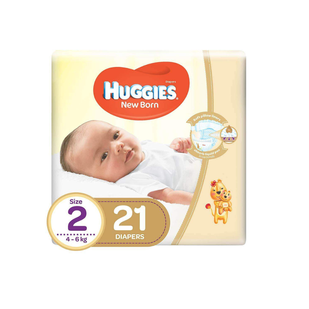 HUGGIES Extra Care 2 NEWBORN 4-6 kg 21 diapers