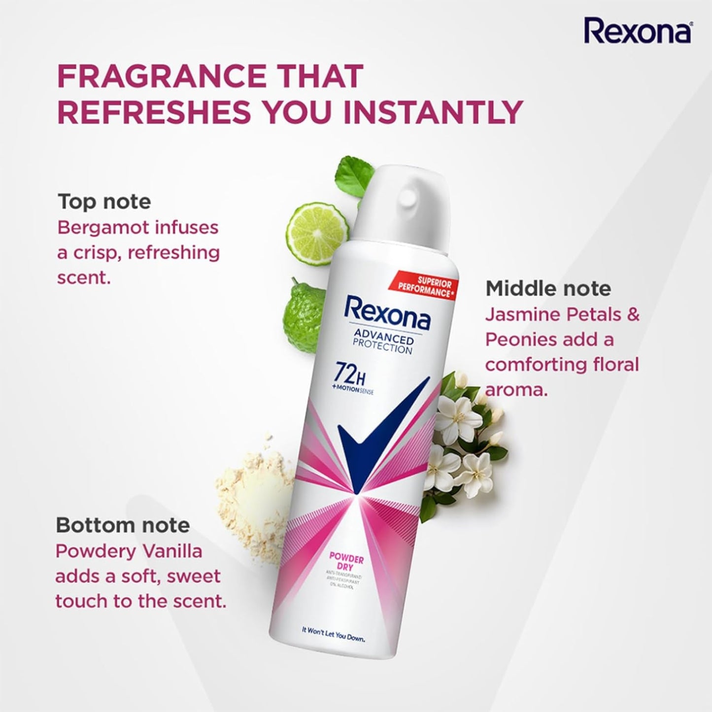 Rexona Advanced Protection 72H Powder Dry Deodorant Spray - 200ml