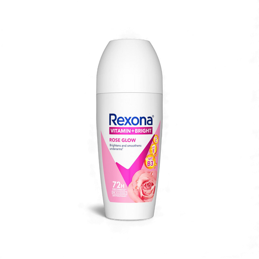 Rexona Vitamin And Bright Rose Glow Roll-On Deodorant - 50ml