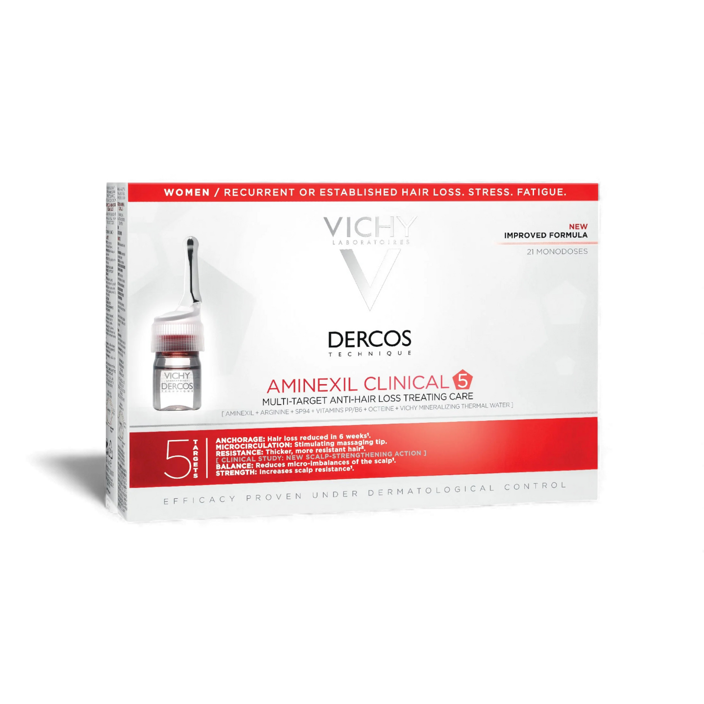 Vichy Dercos Aminexil Clinical 5 Anti-Hair Fall Treatment for Women – 6ml