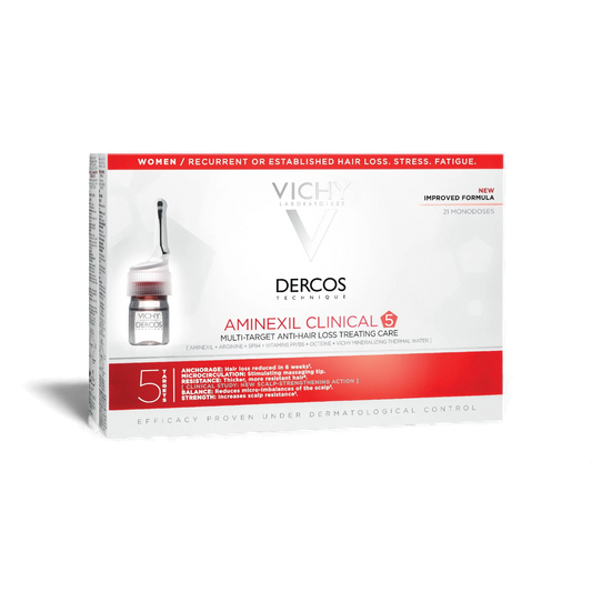 Vichy Dercos Aminexil Clinical 5 Anti-Hair Fall Treatment for Women – 6ml