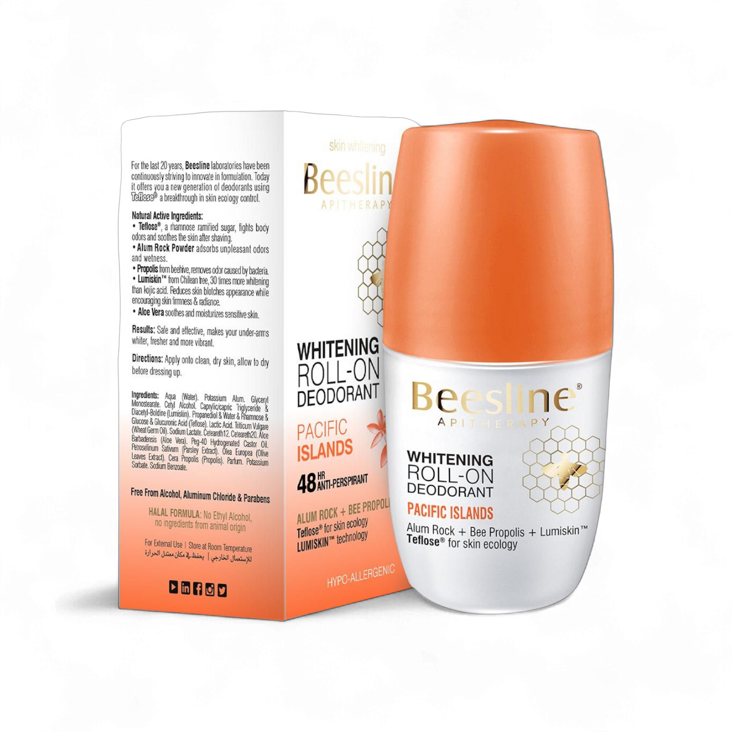 Beesline Whitening Roll-On Deodorant Pacific Islands – 50ml