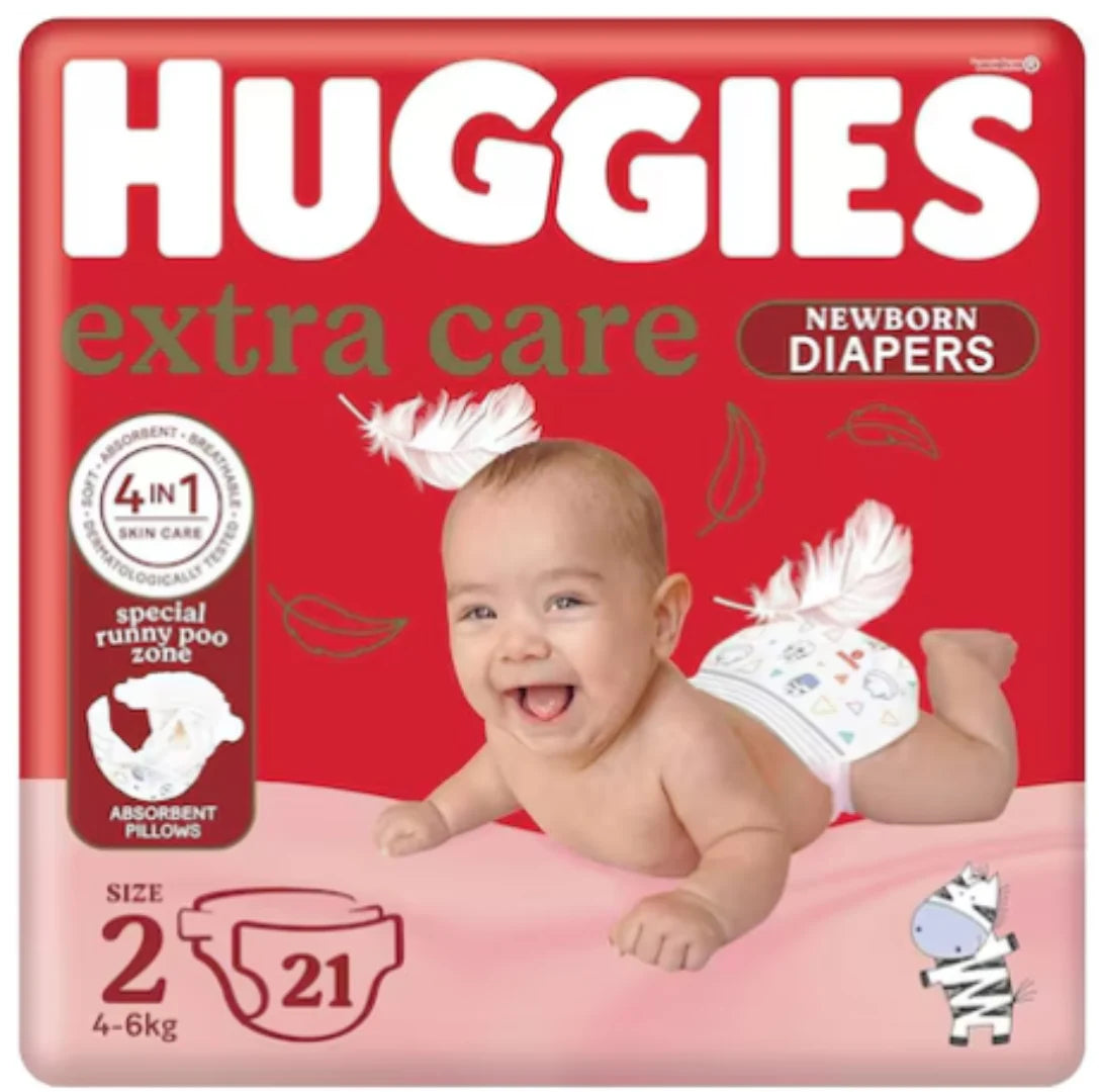 HUGGIES Extra Care 2 NEWBORN 4-6 kg 21 diapers