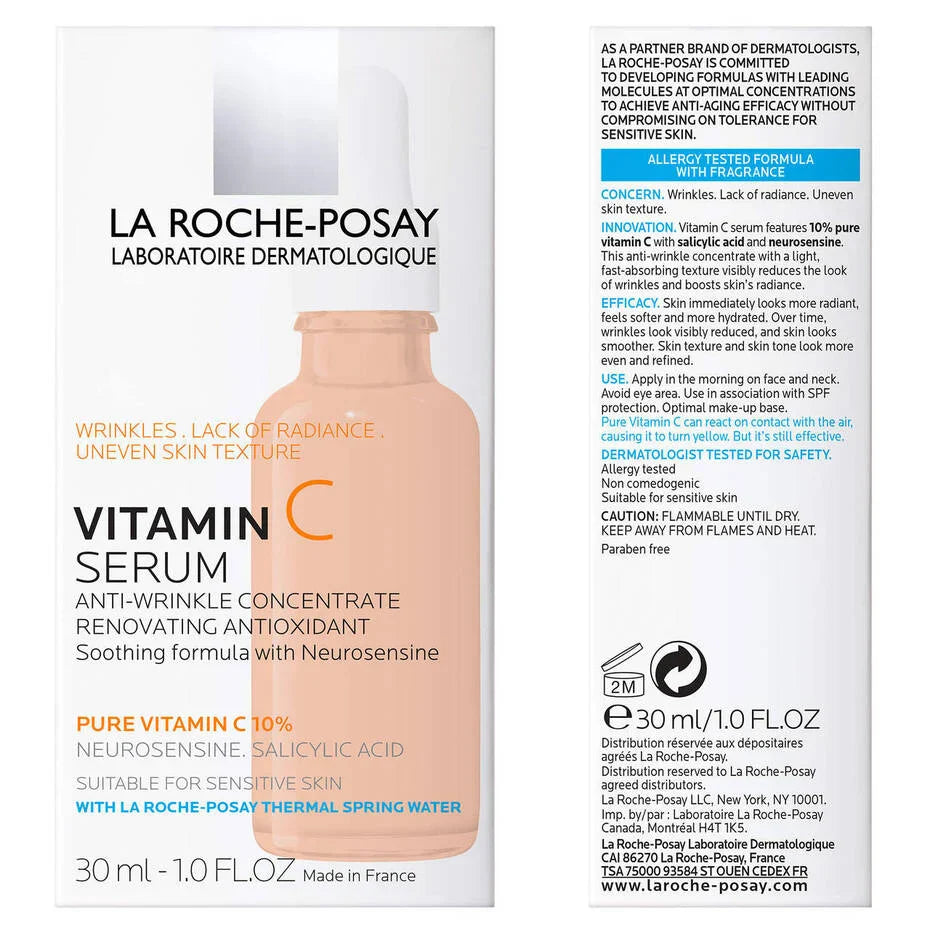LA ROCHE POSAY 10% Pure Vitamin C Anti Aging Face Serum for Wrinkles