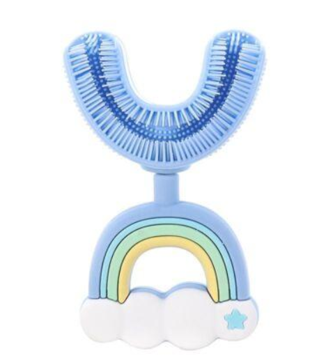 Rainbow U-Shaped Sensory Toothbrush - Toddler - Children / Adults mini blue