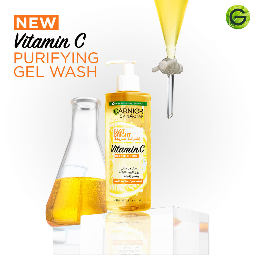 Garnier Fast Bright Vitamin C Brightening Face Gel Wash-400ml
