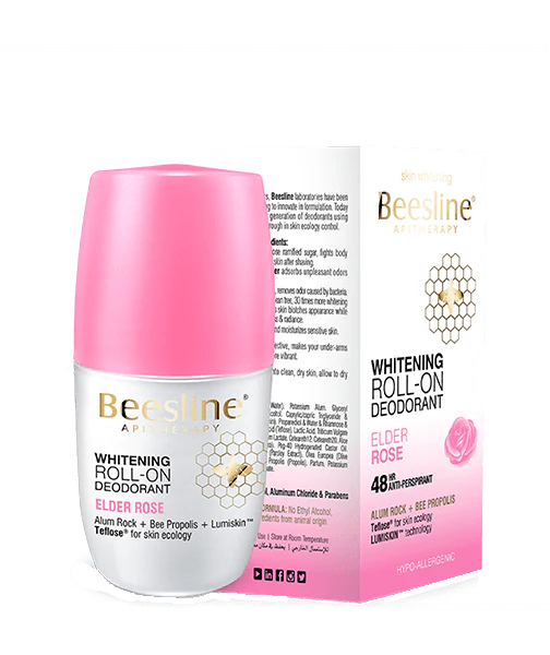 beesline natural whitening roll-on deo elder rose